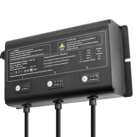 Marine Battery Charger, 3-Bank, 5A 12V Onboard Boat Charger, IP68 Waterproof Smart On-Board Battery Charger, for Lithium-Ion (LiFePO4), NCM, Lead-Aci