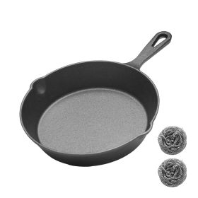 WANGYUANJI Cast Iron Grill Pan, 6.3" Supplementary Pan, Uncoated Skillet with Handle, Multifunctional for Home Use, Outdoor Camping Grill, egg, butte