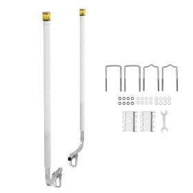 Boat Trailer Guide, 65.7 in with LED Light Trailer Guide Poles, 2PCS High-Hardness Steel Guide-Ons, Wide Adjustable Trailers Guides with PVC Pipes, f