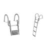 Boat Ladder, 4 Steps, Stainless Steel Telescoping Folding Swim Deck Ladder for Rear Entry Inboard, 600 lbs Capacity with Wide Anti-Slip Steps & Handr