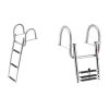 Boat Ladder, 3 Steps, Stainless Steel Telescoping Folding Swim Deck Ladder for Rear Entry Inboard, 600 lbs Capacity with Wide Anti-Slip Steps & Handr