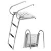 Boat Ladder, 3 Steps, Stainless Steel Telescoping Folding Swim Deck Ladder for Rear Entry Inboard, 400 lbs Capacity with Wide Anti-Slip Steps & Handr