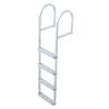 Removable Dock Ladder, 4 Steps, Aluminum Alloy Pontoon Boat Swim Ladder, with Non-Slip Wide PP Steps, 500 lbs Weight Capacity, Quick Release Design,