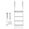 Retractable Dock Ladder, 4 Steps, Aluminum Alloy Pontoon Boat Swim Ladder with Auto-Lift Float, Non-Slip Wide Steps, 500 lbs Weight Capacity, Adjusta