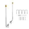 Boat Trailer Guide, 46 in with LED Light Trailer Guide Poles, 2PCS High-Hardness Steel Guide-Ons, Wide Adjustable Trailers Guides with PVC Pipes, for