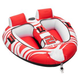 Towable Tubes for Boating, 2-Rider Inflatable Boat Tubes and Towables, 340 lbs Capacity Water Sport Tubes for Boat to Pull - with 2 Cockpits, Full Ny
