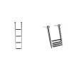 Boat Ladder, 4 Steps, Stainless Steel Telescoping Folding Swim Deck Ladder for Rear Entry Inboard, Heavy Duty 900 lbs Capacity with Wide Anti-Slip St