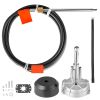 Boat Steering System, 17 ft Boat Control Cable Outboard Rotary Steering System Kit with Aluminum Alloy Helm, Durable Marine Replacement for Fishing B