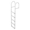 Removable Dock Ladder, 5 Steps, Aluminum Alloy Pontoon Boat Swim Ladder, with Non-Slip Wide PP Steps, 500 lbs Weight Capacity, Quick Release Design,