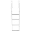 Removable Dock Ladder, 4 Steps, Aluminum Alloy Pontoon Boat Swim Ladder, with Non-Slip Wide Steps, 500 lbs Weight Capacity, Quick Release Design, for