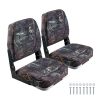 Boat Seat, Low Backrest, Folding Fishing Boat Seat with Thickened Sponge Cushion & PU Polyester Fabric, Strong PP Frame, Flip Up Boat Seat for Boats,