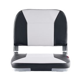 Boat Seat, Low Backrest, Folding Fishing Boat Seat with Thickened Sponge Cushion & Waterproof PVC Leather, Aluminum Alloy Hinges, Flip Up Boat Seat f