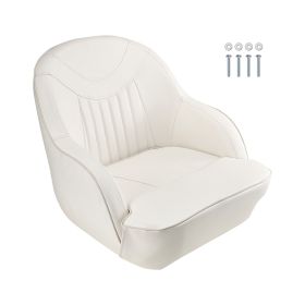 Boat Seat, Low Backrest, Boat Seat Captain Bucket Seat with Thickened Sponge Cushion & Waterproof PVC Leather, Ergonomic Design, Suitable for Fishing