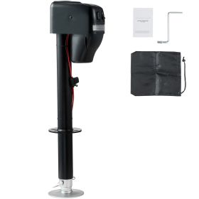Electric Trailer Jack, Power Tongue Jack Weight Capacity 4000 lbs, 9.84"-33.85" Electric Tongue Jack with Waterproof Cover for Lifting RV Trailer, Ho
