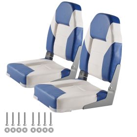 Boat Seats, 21.85" High Back Boat Seat, Folding Boat Chair with Thickened Sponge Padding and Hinge, Fold-Down Boat Captain Chairs for Fishing Boat, S