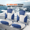 Boat Seats, 21.85" High Back Boat Seat, Folding Boat Chair with Thickened Sponge Padding and Hinge, Fold-Down Boat Captain Chairs for Fishing Boat, S