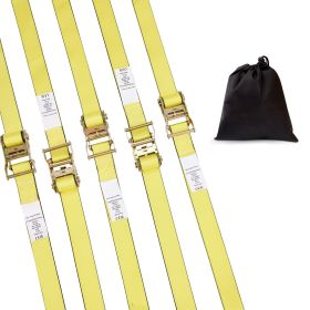 Ratchet Tie Down Straps (8PK), 4400 lb Break Strength, E-Track Endless Ratchet with 8 Premium 2" x 15' Rachet Tie Downs Heavy Duty, for Moving Securi