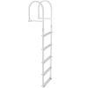 Dock Ladder, Removable 5 Steps, 500 lbs Load Capacity, Aluminum Alloy Pontoon Boat Ladder with 3.1'' Wide Step & Nonslip Rubber Mat, Easy to Install