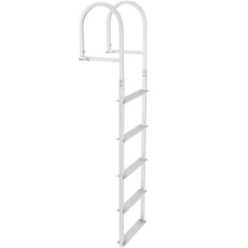 Dock Ladder, Removable 5 Steps, 500 lbs Load Capacity, Aluminum Alloy Pontoon Boat Ladder with 3.1'' Wide Step & Nonslip Rubber Mat, Easy to Install