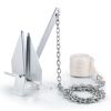 Fluke Style Anchor Kit, 8.5 LBS Hot-Dipped Galvanized Steel Fluke Anchor with 7.9' Chain, 75' Rope and Two 0.4" Shackles, Marine Boat Anchor for Smal