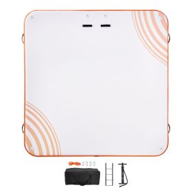 Inflatable Floating Dock, 10 x 10FT Inflatable Dock Platform, Non-Slip Water Floating Dock Mat with Portable Carrying Bag & Detachable Ladder, Floati