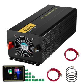 Pure Sine Wave Inverter, 5000 Watt, Power Inverter, DC 12V to AC 120V Car Inverter, with LCD Display, USB Port and Remote Controller, Power Converter