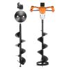 20V Electric Ice Auger, 8 inch Diameter, 2 in 1 Cordless Ice Fishing Augers and Earth Auger with Ices & Earth Drill Bit, Cold-Resistant Post Hole Dig