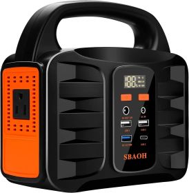 150W Portable Power Station, 155Wh 42000mAh Outdoor Solar Generator 110V AC DC Ports for Home Backup, Outdoor RV Camping, Emergency Lithium Battery O