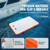 Inflatable Floating Dock, 8 x 5FT Inflatable Dock Platform, Non-Slip Water Floating Dock Mat with Portable Carrying Bag & Detachable Ladder, Floating