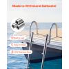Boat Ladder, 4 Steps, Stainless Steel Telescoping Folding Swim Deck Ladder for Rear Entry Inboard, 600 lbs Capacity with Wide Anti-Slip Steps & Handr