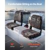 Boat Seat, Low Backrest, Folding Fishing Boat Seat with Thickened Sponge Cushion & PU Polyester Fabric, Strong PP Frame, Flip Up Boat Seat for Boats,