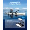 Electric Trolling Motor, 55lbs Thrust with GPS, 10-Speed Bow Mounted Saltwater Outboard Boat Motor with Remote Control & LCD Battery Indicator, for K