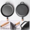 WANGYUANJI 9.8"Cast Iron Frying Pan, Non-stick Pan, Uncoated Pancake Skillet, Steak Frying Pan, with Wooden Handle, Household For All Stove, Free Ste