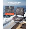 Boat Seat, Low Backrest, Folding Fishing Boat Seat with Thickened Sponge Cushion & PU Polyester Fabric, Strong PP Frame, Flip Up Boat Seat for Boats,