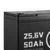 24V 50Ah LiFePO4 Lithium Battery, Bluetooth, Deep Cycle Lithium Rechargeable Battery, Built-in 30A BMS, Low Temp Protection, 4000+ Cycles, Max. 1280W