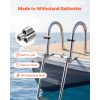 Boat Ladder, 4 Steps, Stainless Steel Telescoping Folding Swim Deck Ladder for Rear Entry Inboard, 600lbs Capacity with Extra Wide Anti-Slip Steps &
