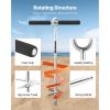 Sand Anchor, 18 in Stainless Steel Beach Anchor, Screw in Sand Boat Anchors with Spiral Blade, Shallow Water Boat Auger Anchors, for Securing Jet Ski