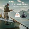 River Anchor, 12 LBS Boat Anchor Cast Iron Black Vinyl-Coated with Shackle, Marine Grade Mushroom Anchor for Boats Up To 10 ft, Impressive Holding Po