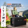 Modified Sine Wave Inverter, 3000Watt, DC 12V to AC 120V LCD Display Power Inverter with 3 AC Outlets 2 USB Port 1 Type-C Port 10 Spare Fuses, for La