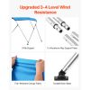 3 Bow Boat Bimini Top, 600D Polyester Canopy with Aluminum Alloy Frame, Waterproof & Sun Shade Boat Awning Canopy with Storage Bag, 2 Support Poles,