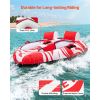 Towable Tubes for Boating, 2-Rider Inflatable Boat Tubes and Towables, 340 lbs Capacity Water Sport Tubes for Boat to Pull - with 2 Cockpits, Full Ny