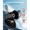 Outboard Propeller, Upgrade OEM 15 Spline Tooth Aluminum Outboard Boat Propeller Fit Mercury/Mariner Engines 90-400 HP, 4-3/4" Gearcase, 3-Blade, RH