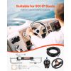 90HP Hydraulic Outboard Steering Kit, Marine Boat Hydraulic Steering System with 13.5-inch Steering Wheel, Helm Pump, Hydraulic Cylinder & 2PCS 26FT