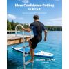 Removable Dock Ladder, 5 Steps, Aluminum Alloy Pontoon Boat Swim Ladder, with Non-Slip Wide PP Steps, 500 lbs Weight Capacity, Quick Release Design,