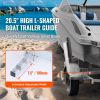 Marine Trailer Guide Set, 20.5' Flexibly Adjustable Poles, Pair of Steel Anti-Rust Guides, Durable Roller Support for Ski, Fishing, or Sailboat Trail