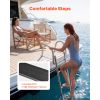 Boat Ladder, 4 Steps, Stainless Steel Telescoping Folding Swim Deck Ladder for Rear Entry Inboard, 600 lbs Capacity with Wide Anti-Slip Steps & Handr