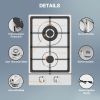 Gas Cooktop 2 Burner Propane Cooktop, Stainless Steel Propane Stove 12 inch, Bulit-in Gas Stove Top with Thermocouple Protection, Lpg/Ng Dual Fuel Dr