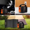 150W Portable Power Station, 155Wh 42000mAh Outdoor Solar Generator 110V AC DC Ports for Home Backup, Outdoor RV Camping, Emergency Lithium Battery O