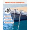 Boat Ladder, 4 Steps, Stainless Steel Telescoping Folding Swim Deck Ladder for Rear Entry Inboard, Heavy Duty 900 lbs Capacity with Wide Anti-Slip St