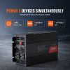 Modified Sine Wave Inverter, 1500W, DC 12V to AC 120V Power Inverter with 2 AC Outlets 2 USB Port 1 Type-C Port 6 Spare Fuses, for Small Home Devices